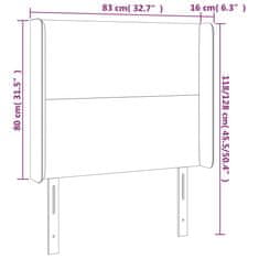 Vidaxl LED posteljno vzglavje taupe 83x16x118/128 cm blago