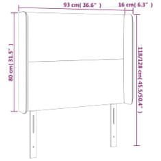 Vidaxl LED posteljno vzglavje svetlo sivo 93x16x118/128 cm blago