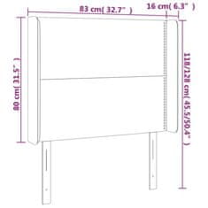 Vidaxl LED posteljno vzglavje svetlo sivo 83x16x118/128 cm žamet