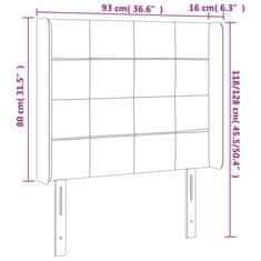 Vidaxl LED posteljno vzglavje svetlo sivo 93x16x118/128 cm žamet