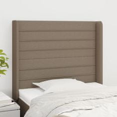 shumee vidaXL Vzglavje z ušesi taupe 83x16x118/128 cm blago