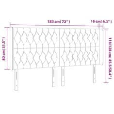 Vidaxl LED posteljno vzglavje modro 183x16x118/128 cm blago