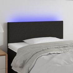 Vidaxl LED posteljno vzglavje črno 90x5x78/88 cm blago
