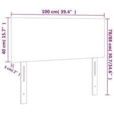 Vidaxl LED posteljno vzglavje taupe 100x5x78/88 cm blago