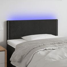 Vidaxl LED posteljno vzglavje črno 90x5x78/88 cm žamet