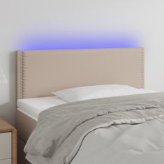 Vidaxl LED posteljno vzglavje kapučino 100x5x78/88 cm umetno usnje