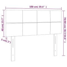 Vidaxl LED posteljno vzglavje temno sivo 100x5x78/88 cm blago