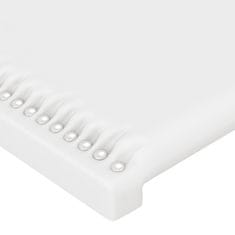 Vidaxl LED posteljno vzglavje belo 90x5x118/128 cm umetno usnje