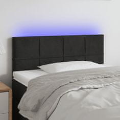 Vidaxl LED posteljno vzglavje črno 80x5x78/88 cm žamet