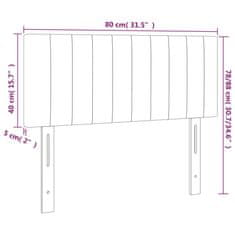 Vidaxl LED posteljno vzglavje temno sivo 80x5x78/88 cm blago