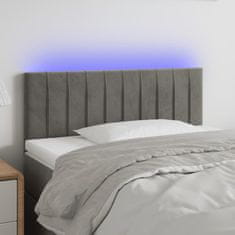 Vidaxl LED posteljno vzglavje svetlo sivo 90x5x78/88 cm žamet