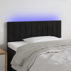 Vidaxl LED posteljno vzglavje črno 90x5x78/88 cm žamet