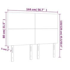 Vidaxl LED posteljno vzglavje svetlo sivo 144x5x118/128 cm žamet