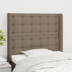 shumee vidaXL Vzglavje z ušesi taupe 103x16x118/128 cm blago