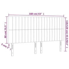 Vidaxl LED posteljno vzglavje črno 160x5x118/128 cm blago