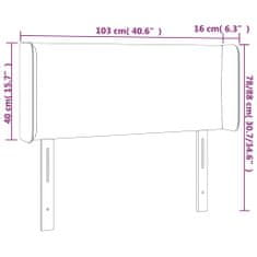 Vidaxl LED posteljno vzglavje krem 103x16x78/88 cm umetno usnje