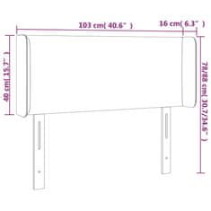 Vidaxl LED posteljno vzglavje črno 103x16x78/88 cm umetno usnje