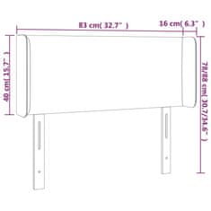 Vidaxl LED posteljno vzglavje temno sivo 83x16x78/88 cm blago