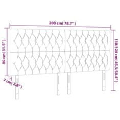 Vidaxl LED posteljno vzglavje taupe 200x7x118/128 cm blago