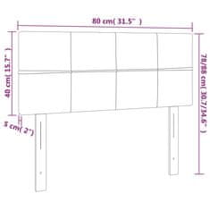 Vidaxl LED posteljno vzglavje temno sivo 80x5x78/88 cm blago