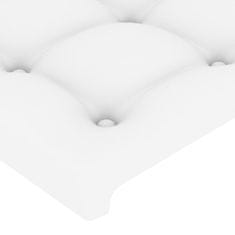 Vidaxl LED posteljno vzglavje belo 180x5x118/128 cm umetno usnje