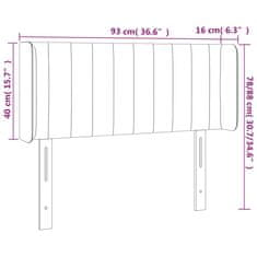 Vidaxl LED posteljno vzglavje krem 93x16x78/88 cm blago