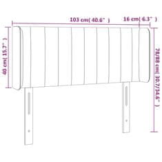 Vidaxl LED posteljno vzglavje krem 103x16x78/88 cm blago