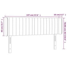 Vidaxl LED posteljno vzglavje modro 147x16x78/88 cm blago