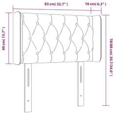 Vidaxl LED posteljno vzglavje modro 83x16x78/88 cm blago