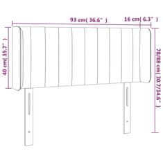 Vidaxl LED posteljno vzglavje roza 93x16x78/88 cm žamet