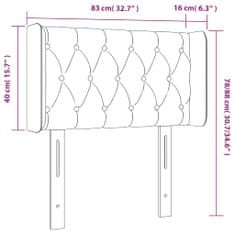 Vidaxl LED posteljno vzglavje temno sivo 83x16x78/88 cm blago