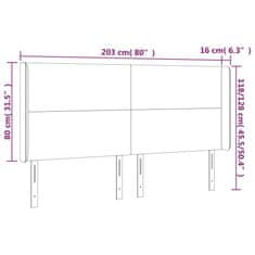 Vidaxl LED posteljno vzglavje belo 203x16x118/128 cm umetno usnje