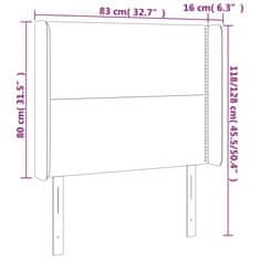 Vidaxl LED posteljno vzglavje črno 83x16x118/128 cm umetno usnje