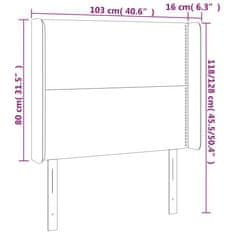 Vidaxl LED posteljno vzglavje modro 103x16x118/128 cm blago