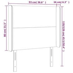 Vidaxl LED posteljno vzglavje črno 93x16x118/128 cm umetno usnje