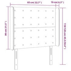 Vidaxl LED posteljno vzglavje črno 83x16x118/128 cm umetno usnje