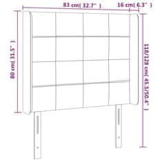 Vidaxl LED posteljno vzglavje svetlo sivo 83x16x118/128 cm blago