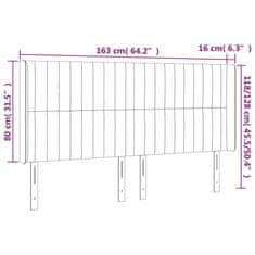 Vidaxl LED posteljno vzglavje modro 163x16x118/128 cm blago