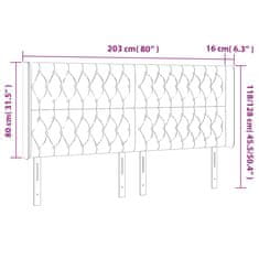 Vidaxl LED posteljno vzglavje taupe 203x16x118/128 cm blago