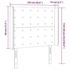 Vidaxl LED posteljno vzglavje belo 103x16x118/128 cm umetno usnje