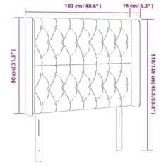 Vidaxl LED posteljno vzglavje črno 103x16x118/128 cm blago