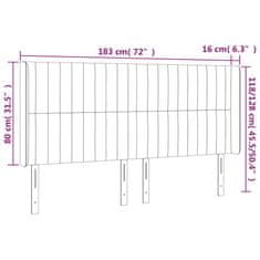 Vidaxl LED posteljno vzglavje modro 183x16x118/128 cm blago