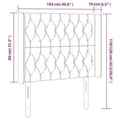 Vidaxl LED posteljno vzglavje svetlo sivo 103x16x118/128 cm žamet