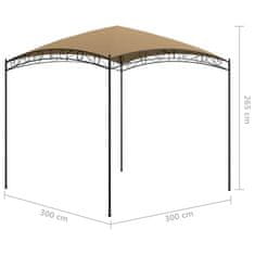 Vidaxl Paviljon 3x3x2,65 m taupe 180 g/m²