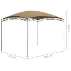 Vidaxl Paviljon 3x4x2,65 m taupe barve 180 g/m2