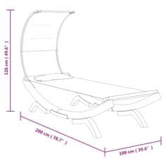 Vidaxl Viseča mreža s streho 100x216x162 cm trden les antracitna