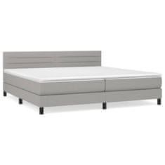 Vidaxl Box spring postelja z vzmetnico svetlo siva 200x200 cm blago