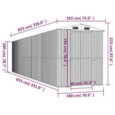 Vidaxl Vrtna lopa svetlo rjava 192x855x223 cm pocinkano jeklo