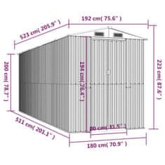 Vidaxl Vrtna lopa svetlo rjava 192x523x223 cm pocinkano jeklo