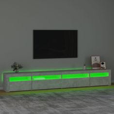 Vidaxl TV omarica z LED lučkami betonsko siva 270x35x40 cm